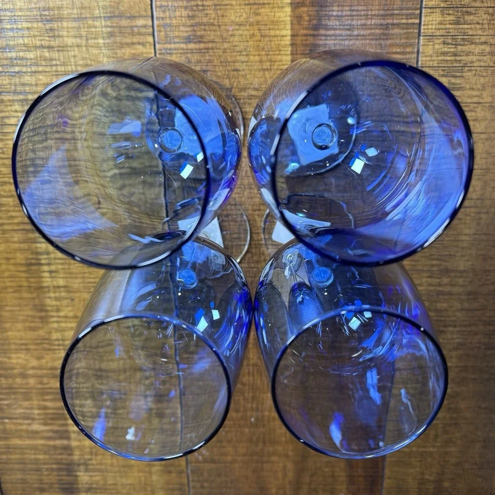 Set of 4 Libbey Vina Blue 9.25
